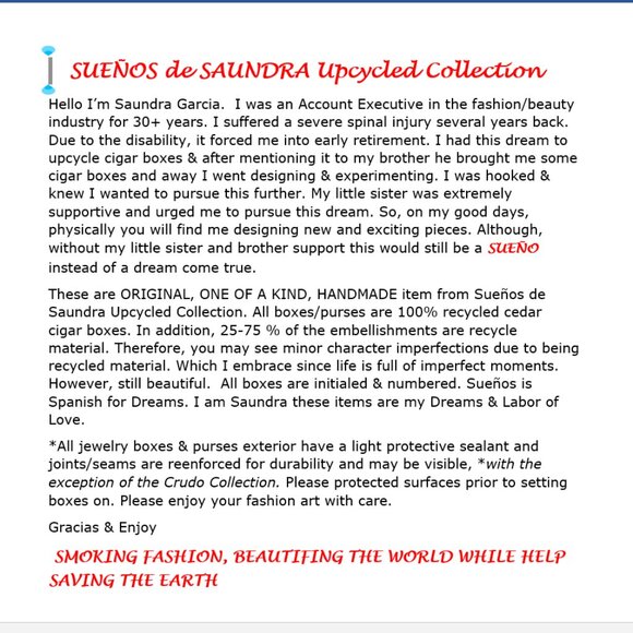 Suenos de Saundra Upcycled, Rare, Black Vieja, Cigar Box, Home Accent/ Storage - Picture 9 of 14